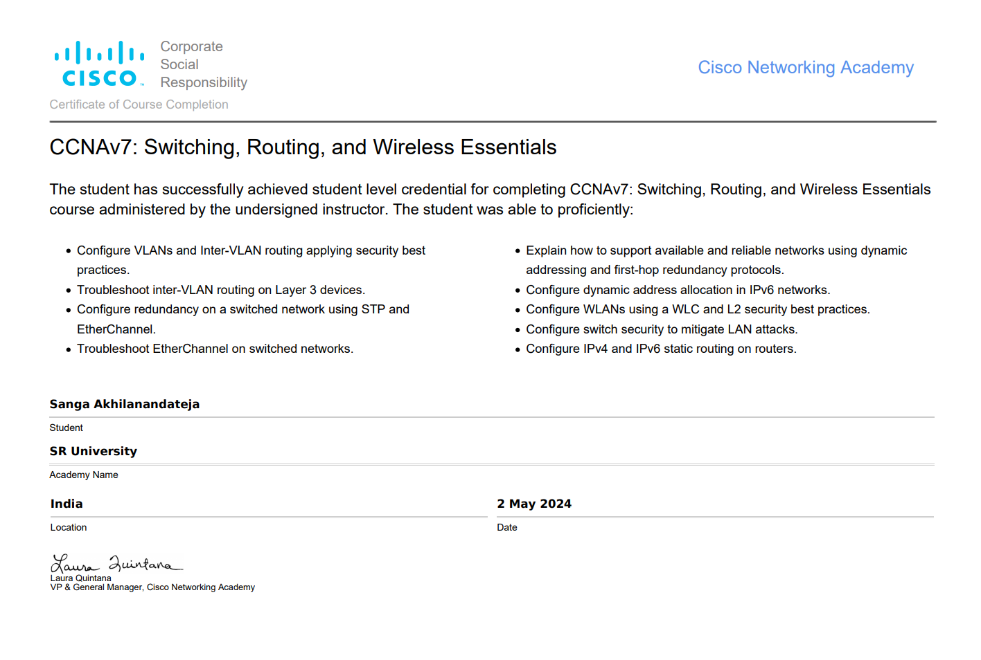 CCNAv7 Switching, Routing, and Wireless Essentials